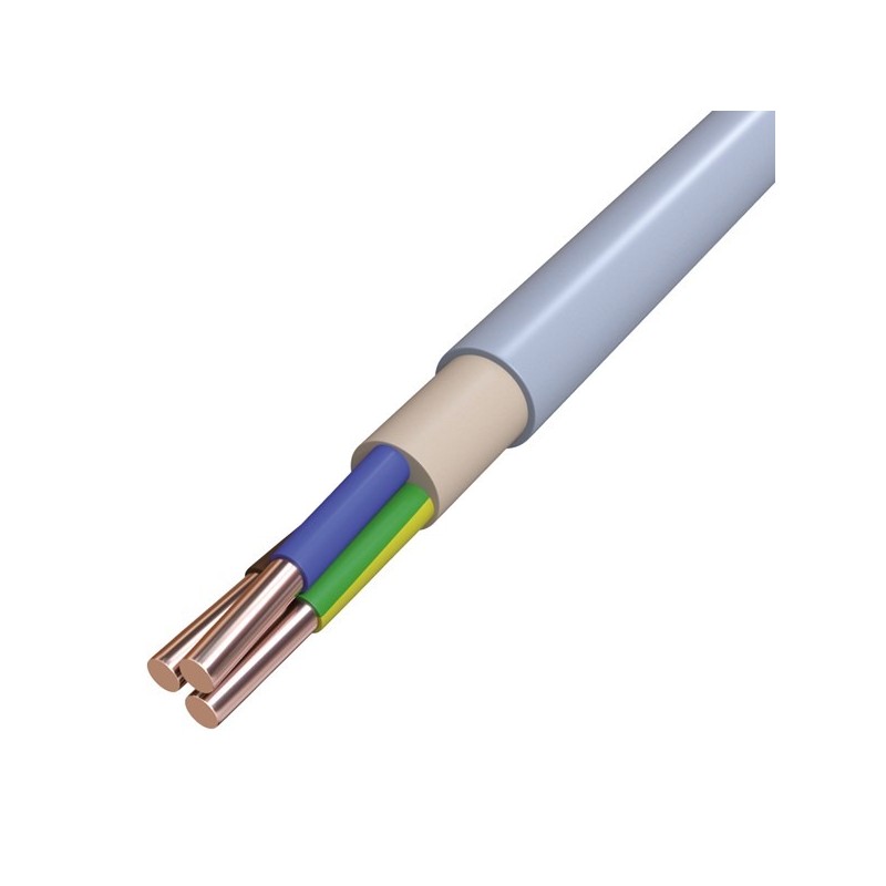 KABEL+LEITUNG PVC-Mantelleitung 3x1,5qmm, gr, R100 NYM-J 3x1,5 GR/