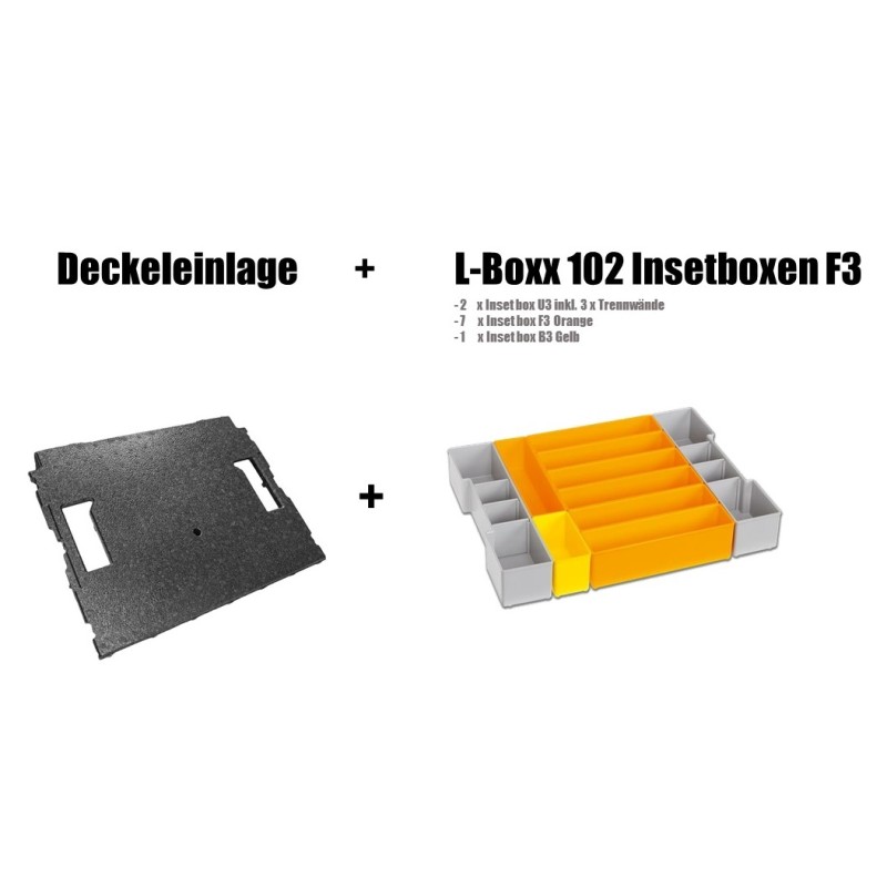 InsetBoxen F3 und Deckeleinlage für die L-BOXX 102