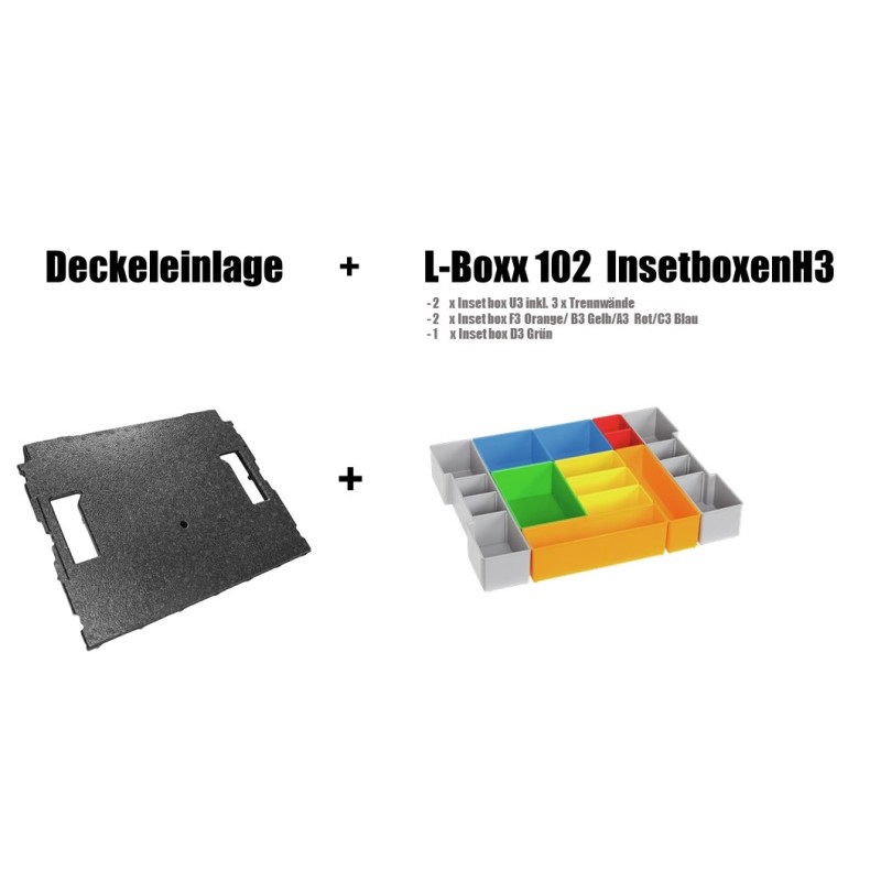 InsetBoxen H3 und Deckeleinlage für die L-BOXX 102