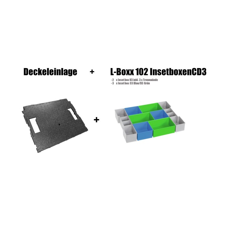 InsetBoxen CD3 und Deckeleinlage für die L-BOXX 102